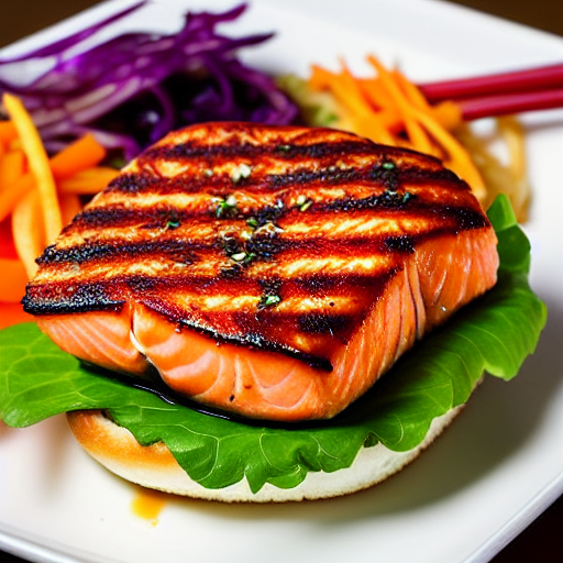 Miso Grilled Salmon Burger