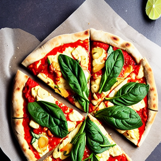 Tofu and Spinach Pizza