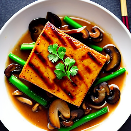 Vegan Braised Tofu with Mushrooms