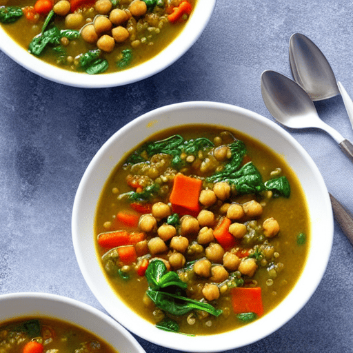 Savory Quinoa and Vegetable Soup with Lentils and Spinach and Chickpeas and Lentils and Spinach and Lentils and Spinach and Lentils