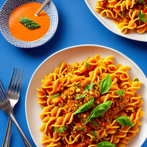 Fusilli com Molho de Pimentão