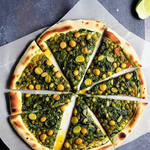 Lentil and Spinach Pizza