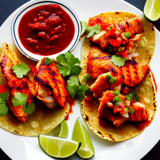 Tacos de Pescado con Salsa Roja