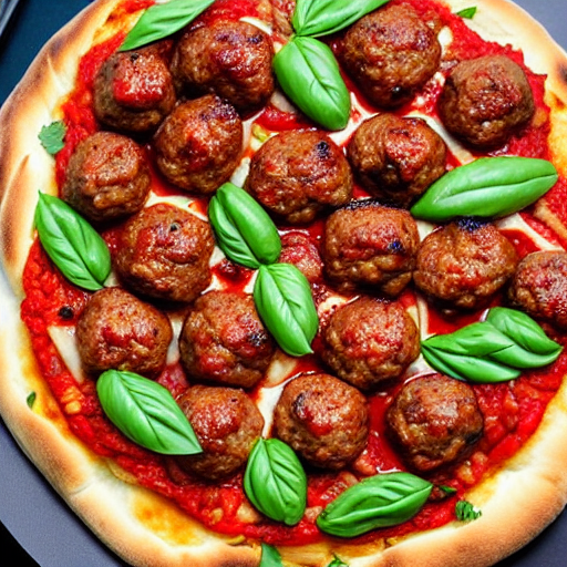 Korean Meatball Pizza