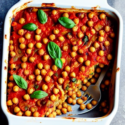 Baked Eggplant and Chickpea Bake