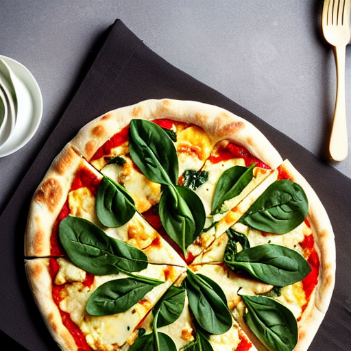 Tofu and Spinach Pizza