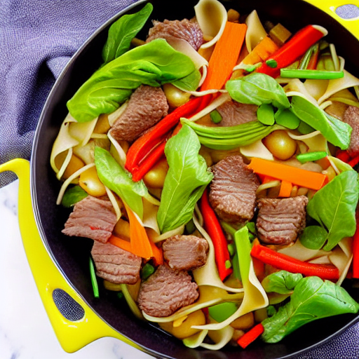 Beef and Vegetable Salad Bake Noodle