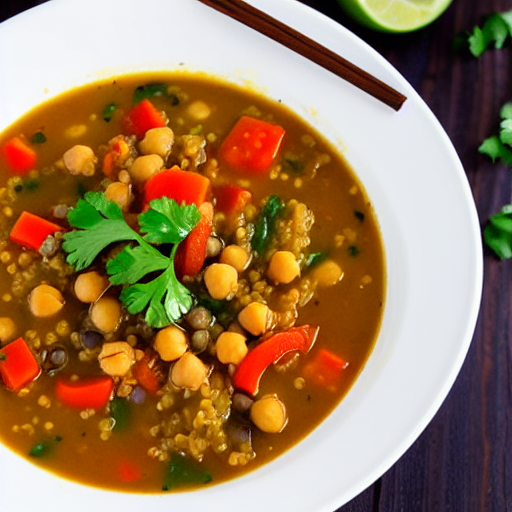 Savory Quinoa and Vegetable Soup with Lentils and Chickpeas