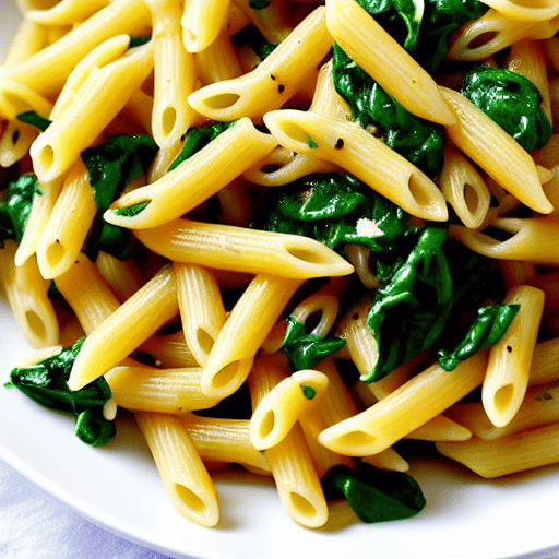 Pasta con i Funghi e Spinaci