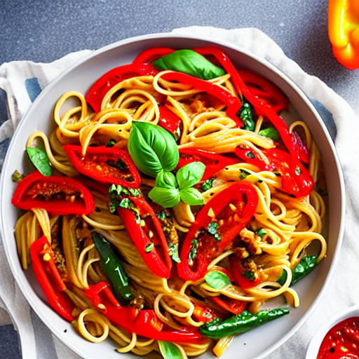 Pasta with Roasted Peppers