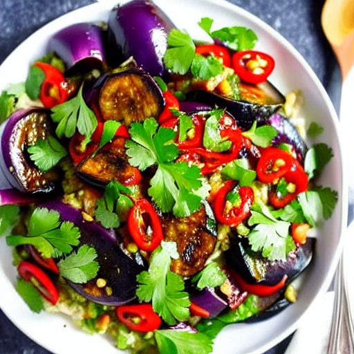 Spicy Garlic Eggplant Salad