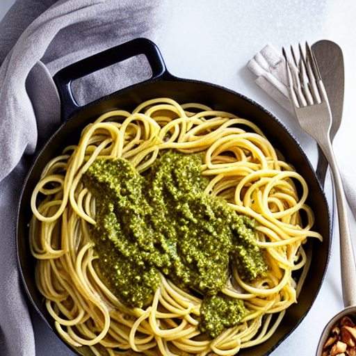 Espaguetis con Pesto de Almendras