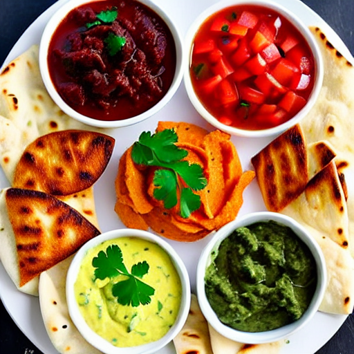 Pita Bread with Dips