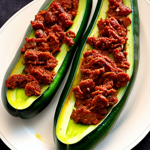 Halal BBQ Stuffed Zucchini