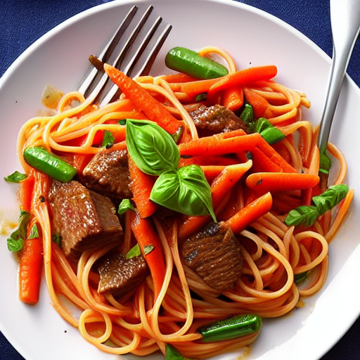 Pasta with Beef and Carrots