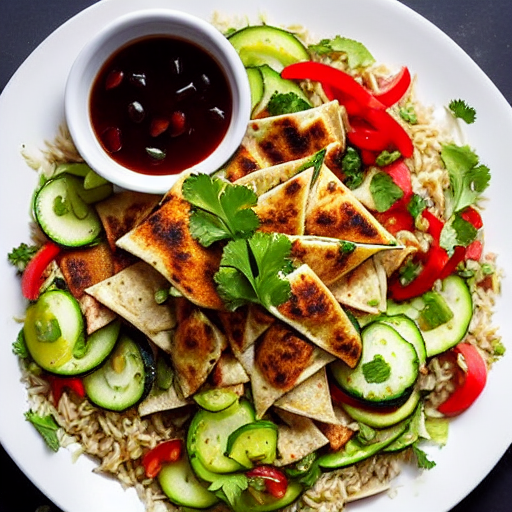Riz Bil Kousa Wa Fattoush Wa Shawarma