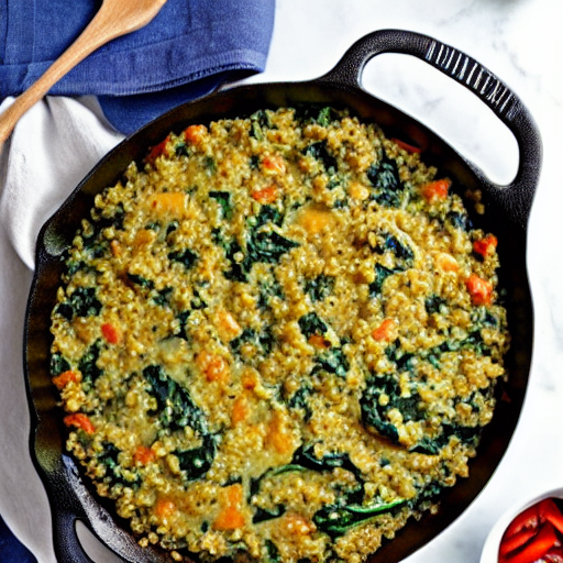 Savory Mushroom and Spinach Quinoa Casserole