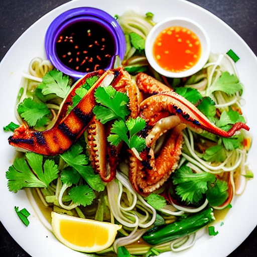 Bún Mực Nướng Sả