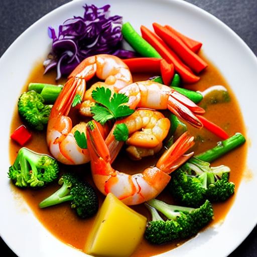 Braised Prawns with Vegetables