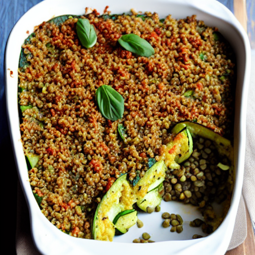 Baked Zucchini and Lentil Bake with Quinoa
