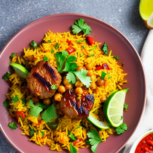 Riz Bil Kousa wa Kebab Hindi