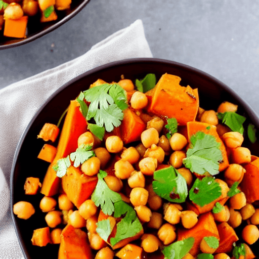 Baked Sweet Potato and Chickpea Salad