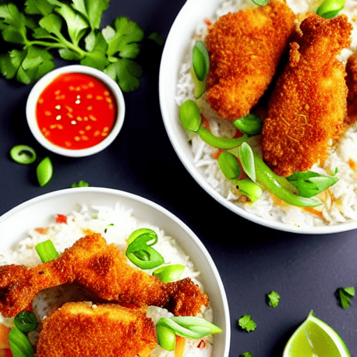 Crispy Chicken and Rice Bowl