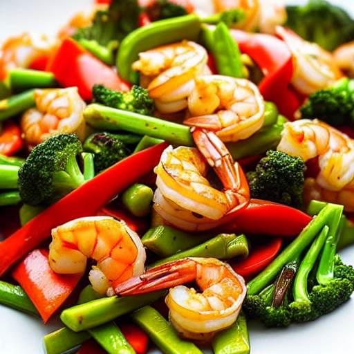 Spicy Shrimp and Vegetable Stir-Fry with Sauce and Garlic