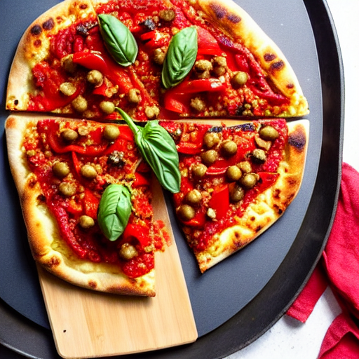 Couscous and Roasted Pepper Pizza