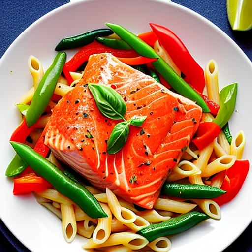 Pasta with Salmon and Bell Peppers