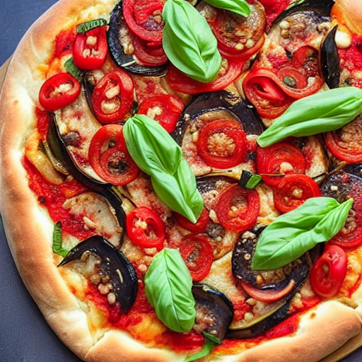 Halal Eggplant Pizza