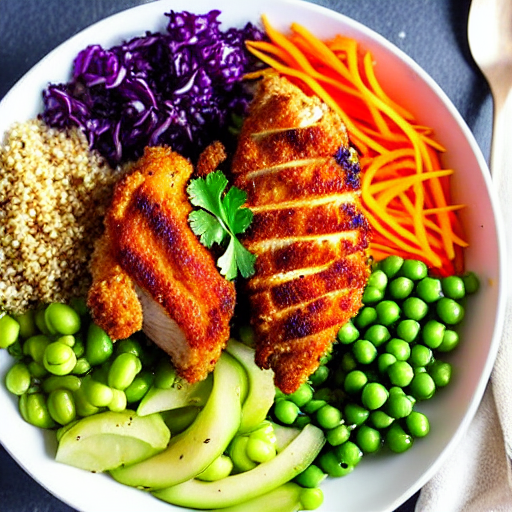Crispy Chicken and Quinoa Bowl
