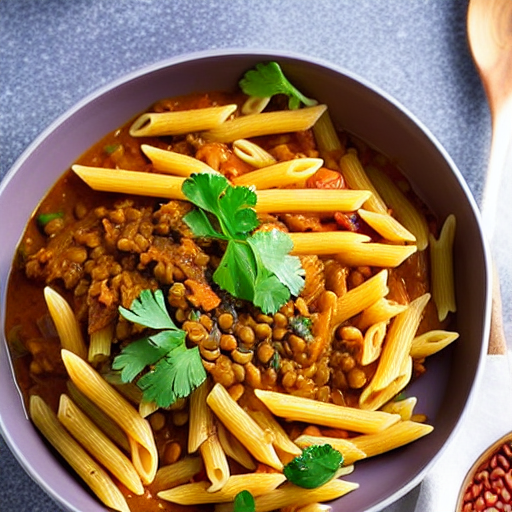 Penne ao Molho de Lentilha