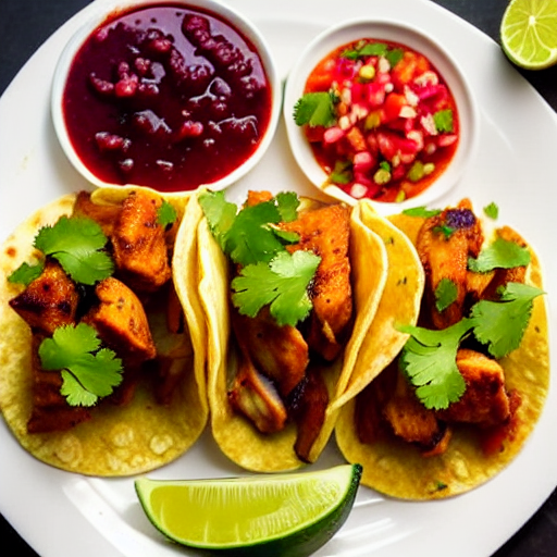 Tacos de Pollo en Salsa de Guayaba y Limón