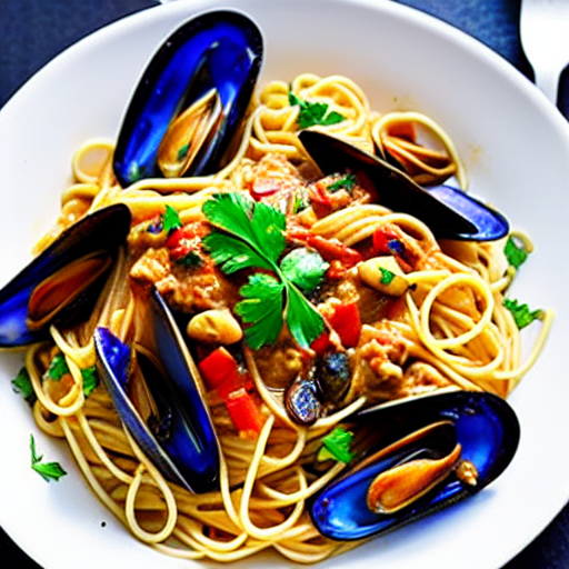 Espaguetis con Mejillones