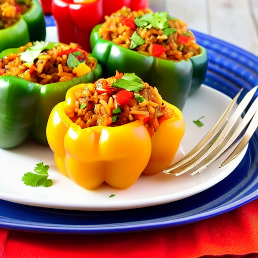 Vegetable and Rice Stuffed Peppers