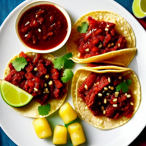 Tacos de Res en Salsa de Guayaba y Piña