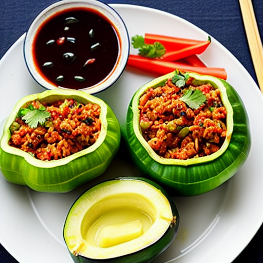 Korean Style Stuffed Zucchini
