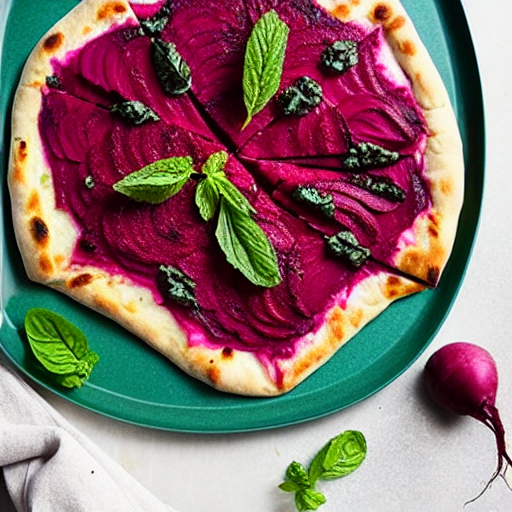 Minted Beetroot Pizza