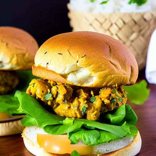 Coconut Curry Chicken Burger
