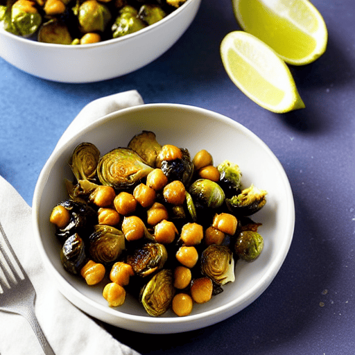 Crispy Roasted Brussels Sprouts and Chickpeas