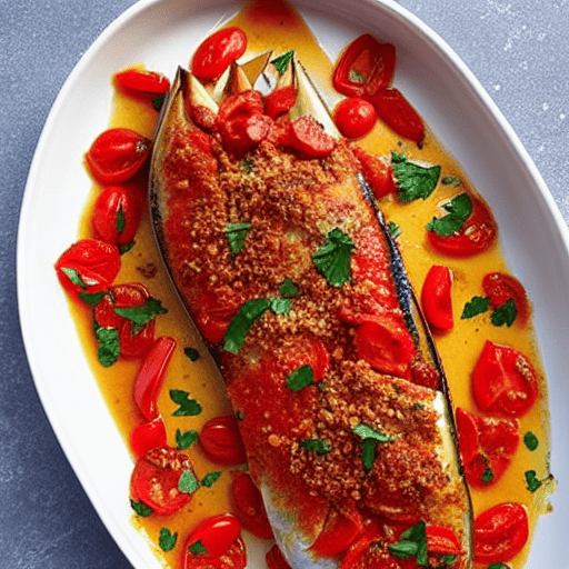 Sgombro al Forno con Pomodori