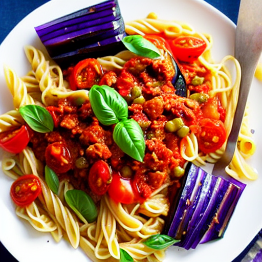 Pasta with Eggplant and Tomato