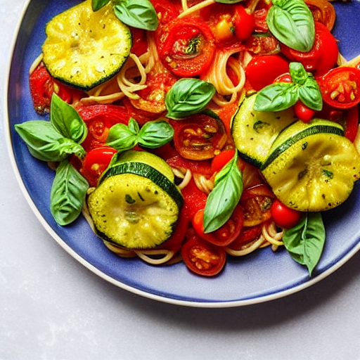 Pasta con Pomodoro e Zucchine e Fiori