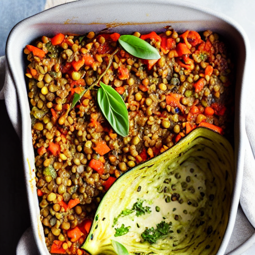 Baked Zucchini and Lentil Bake