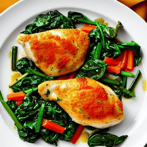 Baked Chicken with Spinach and Garlic