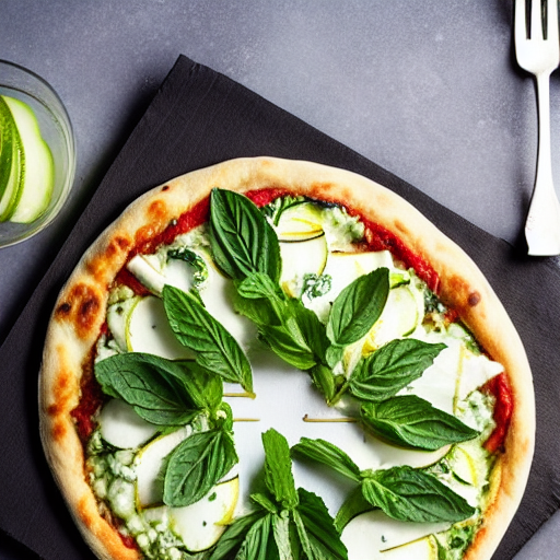 Zucchini Mint Pizza