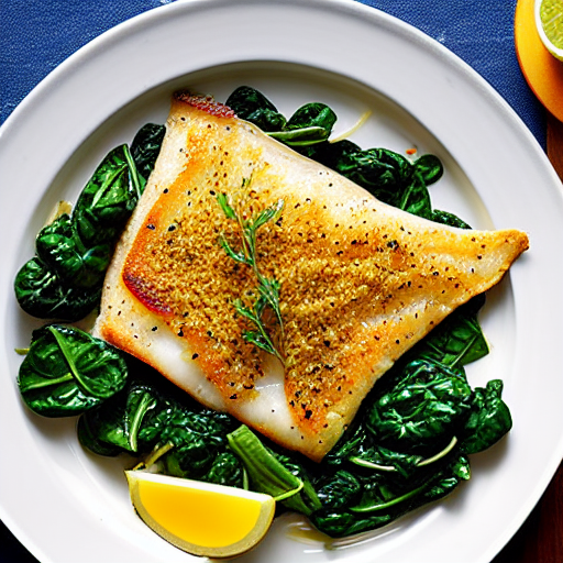 Baked Flounder with Spinach