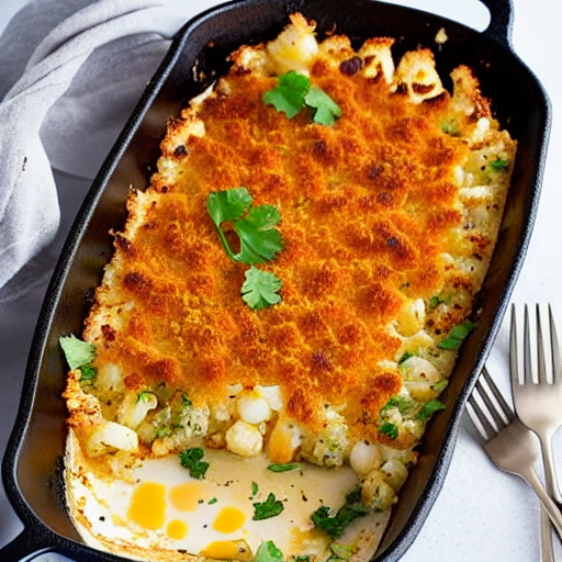 Shrimp and Cauliflower Bake