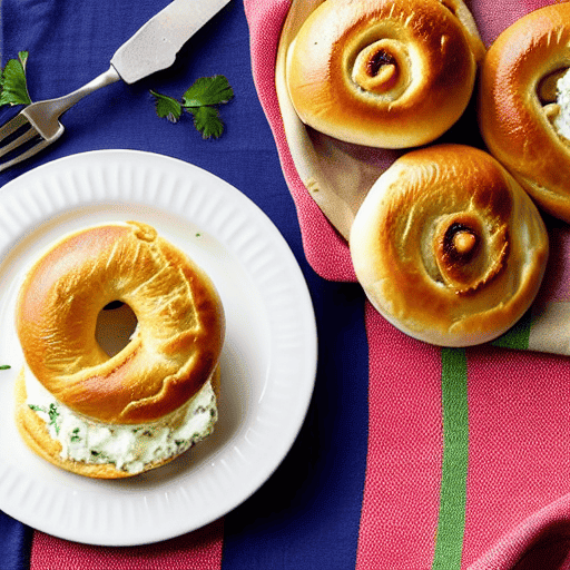 Bialy with Cream Cheese